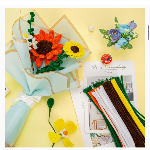 Pipe Cleaner Craft Kits 2 Set Flower Floral Craft Supplies Kids Toys STEM SM4 - Picture 6 of 16